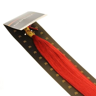 Abbildung von hair2heart 200 x Microring I Tip Extensions aus Echthaar, 50cm, 1g Strähnen, glatt Farbe rot