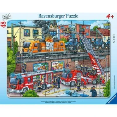 Abbildung von Ravensburger Puzzle Kinderpuzzle 05093 Feuerwehreinsatz an den..., 48 Puzzleteile