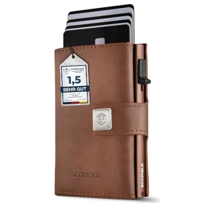 Abbildung von SF SCOFIELD Trinity Wallet I Pop Up Kartenetui Herren mit Münzfach 10 12 Karten Kreditkartenetui RFID Schutz Portemonnaie Credit Card Holder Geldbörse Smart