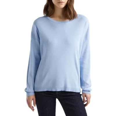 Abbildung von United Colors of Benetton WITH Round NECK Strickpullover, Damen, Größe: Medium, Blue