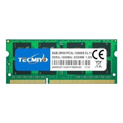 Abbildung von TECMIYO 8GB PC3L 12800S DDR3 1600MHz SODIMM Arbeitsspeicher RAM Laptop 1,5/1,35V CL11 2RX8 204Pin Dual Rank Non ECC Ungepuffertes für Apple MacBook Pro iMac Mac Mini