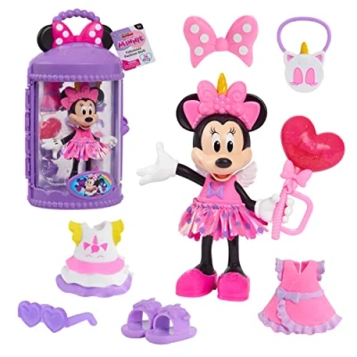 Abbildung von JustPlay Spielfigur Minnie Mouse Fashion Doll Puppe mit Koffer Unicorn