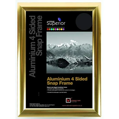 Abbildung von Seco Schnapprahmen, A2, Aluminium, 4 seitig, 25 mm, Aluminium Poliertes Gold