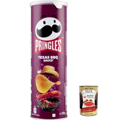 Abbildung von 3x Texas BBQ Sauce 175 g der unwiderstehliche Snack Klassiker in praktischen Dose knackige Chips mit Barbequesauce Geschmack Pop. Play. Eat. + Italian Gourmet polpa 400g