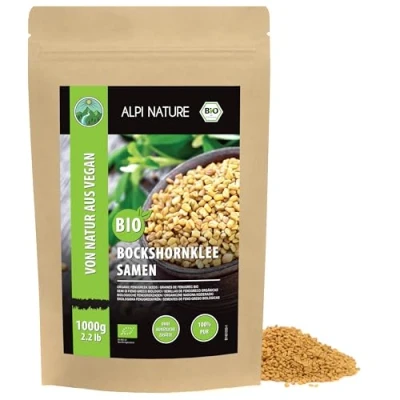 Abbildung von Bio Bockshornklee Samen (1kg), Bio, Bockshornkleesamen aus kontrolliert biologischem Anbau, 100% natürlich, ohne Zusätze, Bockshornkleesaat