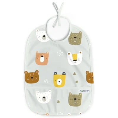 Abbildung von Nombear ® Ärmelloses Lätzchen für Baby Wasserdichte 6 12 Monate Babygeführtes Abstillen, Ärmellose Babylätzchen, Abwaschbar Lätzchen, Essenslätzchen, Bibs, 1 Pack