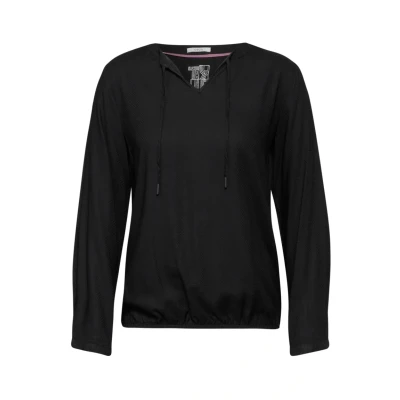 Abbildung von Cecil MIT Elastischem SAUM Langarmshirt, Damen, Größe: XXL, Schwarz