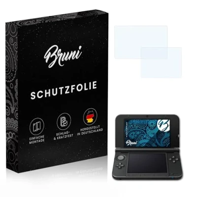 Abbildung von Bruni Schutzfolie kompatibel mit Nintendo 3DS XL 2012 Folie, glasklare Displayschutzfolie (2er Set)