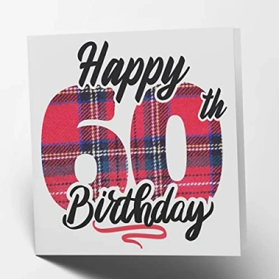 Abbildung von Maturi Geburtstagskarte zum 60. Geburtstag, Schottenkaro, innen unbeschriftet