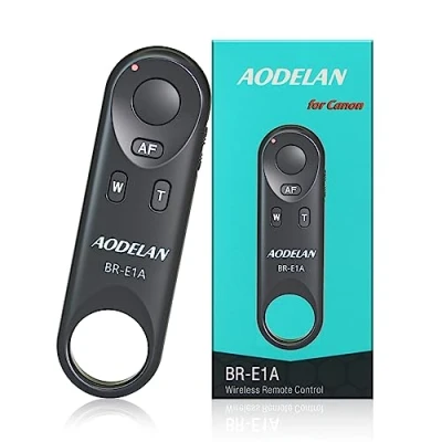 Abbildung von AODELAN Kabellose Fernauslöser BR E1A Fernbedienung für Canon M50 EOS R5C R3 R RP R5 R6 M6 Mark II 90D 77D SL2 T7i PowerShot G7X III; Ersetzt E1
