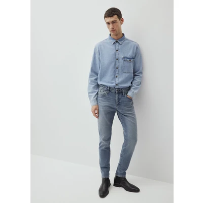 Abbildung von Mavi SLIM Straight Jeans Tapered Fit, Herren, Größe: 28x27, Mid blue denim