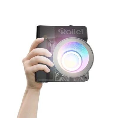 Abbildung von Rollei LUX 100 RGB Kit Professionelles LED Dauerlicht Fotografie mit 71 Wh Batteriegriff Candela APP Smarte Bedienung, Fotolicht Ultraflach &amp; Leicht Verstellbare 360 Farben 13 Lichteffekte