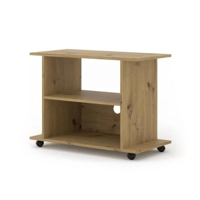 Abbildung von BIM Furniture TV Lowboard Schrank mit Rädern Yogi 80 cm Tisch Sideboard Kommode Hi Fi (Artisan Eiche)