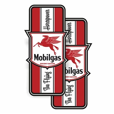 Abbildung von cut it folientechnik &amp; design 2X Mobilgas Aufkleber 10x5cm Kult Sticker Auto USA Hotrod Tuning Oldschool Muscle Car Oldtimer Youngtimer Rally Garage Man Cave Gasoline