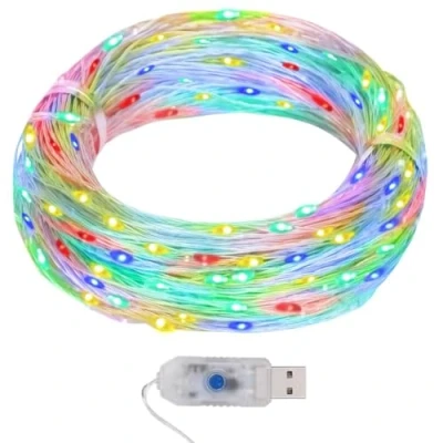 Abbildung von vidaXL Micro LED Lichterkette Weihnachtsbeleuchtung Innen Außen Weihnachtsdeko Party Beleuchtung Dekoration Weihnachten 40m 400 Bunt 8 Funktionen