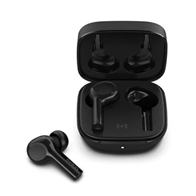 Abbildung von Belkin kabelloser Bluetooth Kopfhörer mit kabellosem Ladecase, SOUNDFORM Freedom True Wireless, Schweiß und Spritzwasserschutz der Schutzart IPX5, tiefer Bass, für iPhones Android Geräte Weiß