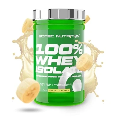 Abbildung von Scitec Nutrition 100% Whey Isolate Reine Proteinleistung mit BCAAs Glutamin &amp; Arginin Zucker Glutenfreie Formel, 700g, Banane