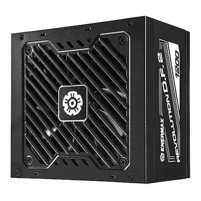 Abbildung von Enermax Revolution D.F. 2 ATX Compact Gaming&amp;Streaming PC Netzteil 1200W 80Plus Gold (Semi Modular, Flachbandkabel, Semi Fanless), ERS1200EWT, schwarz