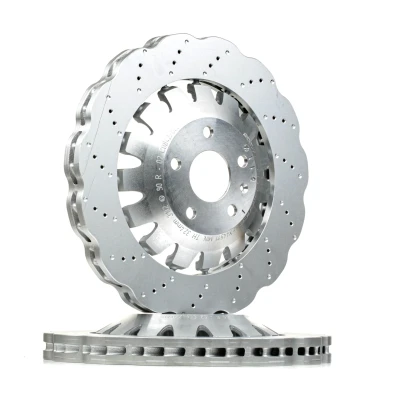 Abbildung von SHW Performance AFX44511 Bremsscheibe Vorderachse 370 34 innenbelüftet, Verbundbremsscheibe, gelocht/genoppt beschichtet hochgekohlt