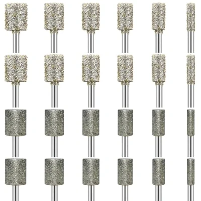 Abbildung von 24 Stück Diamant Frässtifte Kompatibel mit Dremel, Diamond Schleifstifte Körnung 50 116, Fräser 3mm Schaft Passform für Stein Glas Keramik Schnitzen,Schleifen,Polieren,Gravieren