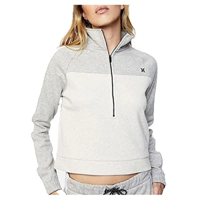 Abbildung von Hurley Damen Therma Fleece Half Zip Sweatshirt, Grau Meliert (Le Grey Heather, XS EU