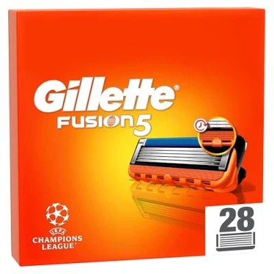 Abbildung von Gillette Fusion5 Rasierklingen, 28 Original Ersatzklingen für Herren mit größerem Gleitstreifen sanftes Gleiten und 5 Klingen eine gründliche komfortable Rasur