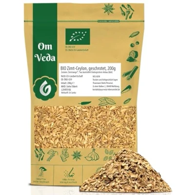 Abbildung von Bio Ceylon Zimt geschrotet Zimtstücke Stückchen grob Echter Canehl aus Sri Lanka Organic zertifiziert DE ÖKO 039 Cinnamon Für Küche und Tee