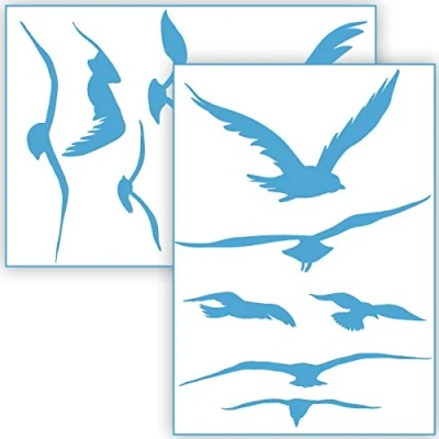 Abbildung von Vogelschutz und Fensterschutz 12 Aufkleber Schutz vor Vogelschlag Sticker Vögel (Lichtblau)