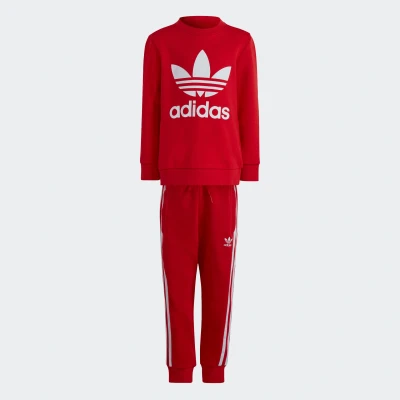 Abbildung von adidas Originals CREW Unisex SET Trainingsanzug für Kinder, Größe: 122, Better scarlet