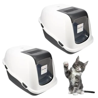 Abbildung von GarPet Katzentoilette 2x Katzenklo mit Deckel Aktivkohlefilter Doppelpack