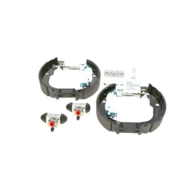 Abbildung von BOSCH 0 204 114 703 Bremsensatz, Trommelbremse mit Zubehör, Radbremszylinder PEUGEOT: 208 I Schrägheck, CITROËN: C3 III