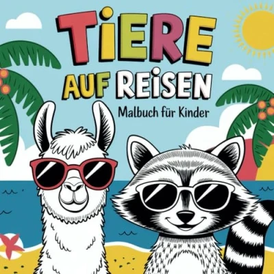 Abbildung von Tiere auf Reisen kreatives Malbuch für Kinder ab 3 Jahren