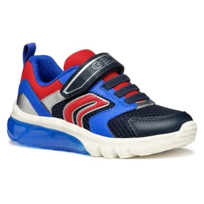 Abbildung von Geox Light UP Ciberdron BOY Sneaker low für Kinder, Größe: 34, Navy/dark red Schuhe