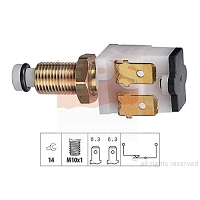 Abbildung von EPS 1.810.009 Bremslichtschalter mechanisch M10x1 Made in Italy OE Equivalent PEUGEOT: 106 II Schrägheck, 205 Schrägheck