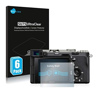 Abbildung von Savvies 6 Stück Schutzfolie für Sony Alpha 7C Displayschutz Folie Ultra Transparent