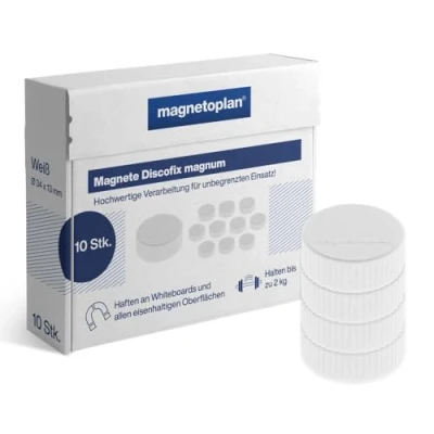 Abbildung von Magnethalter Magnum, Durchmesser 34 x 13 mm, 10 Stück, weiß