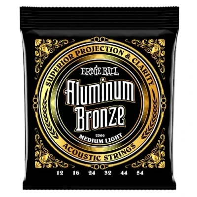 Abbildung von Ernie Ball Medium Light Aluminum Bronze Akustik Gitarrensaiten, Stärke 12 54