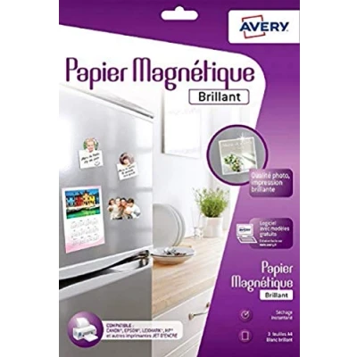 Abbildung von Avery 3 Blatt Fotopapier magnetisch A4 Eindruck Tintenstrahldrucker glänzend (c9420)