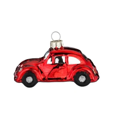 Abbildung von Christbaumschmuck Glas 8cm Auto Figur zum Aufhängen handbemalt Weihnachtsbaum Anhänger für Weihnachten Christbaumanhänger &amp; Weihnachtsbaumschmuck Fahrzeug Rot