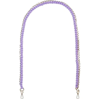 Abbildung von styleBREAKER Taschen Schulterriemen mit eingeflochtener Kette, Wechsel Taschengurt, Handyband, Handykette, Karabiner 02013038, Farbe:Flieder