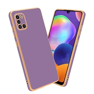 Abbildung von Cadorabo Hülle kompatibel mit Samsung Galaxy A31 Schutzhülle TPU Silikon Case Liquid Design Kameraschutz Slim Kratzfest Weiche Gummi Rundumschutz für in Lila