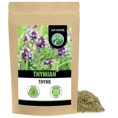 Abbildung von Thymian getrocknet (250g), gerebelt, 100% rein und naturbelassen zur Zubereitung von Gewürzmischungen Tee