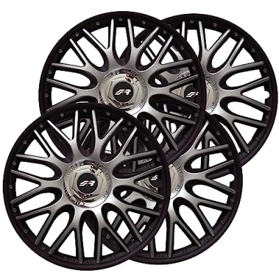 Abbildung von Simoni Racing ORD/15B 4er Set Universal Radzierblenden Orden Black 15&quot; Zoll Radkappen grau schwarz