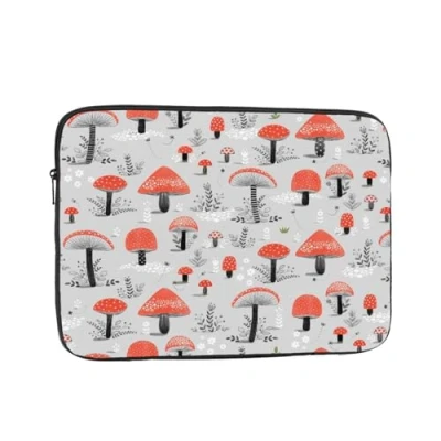 Abbildung von AABSTBFM Cartoon Pilze 17 Zoll Laptop Hülle, Stoßfest Oxford Stoff Perfekt für den täglichen Gebrauch, Reisen, Schule, Büro, Geschäftsreisen