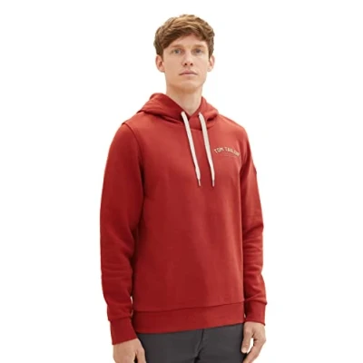 Abbildung von TOM Tailor MIT LOGO Print Kapuzenpullover, Herren, Größe: Large, Velvet red