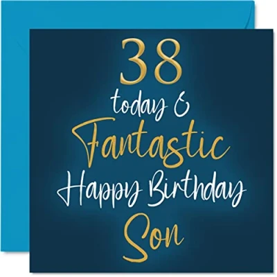 Abbildung von Fantastische Geburtstagskarte zum 38. Geburtstag für den Sohn 38 Today Fantastic Karte von Mama oder Papa Geburtstagsgeschenke 145 mm Geburtstagsgrußkarten Geschenk