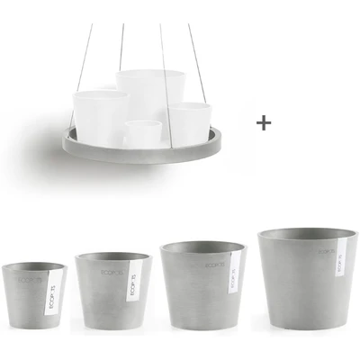 Abbildung von ECOPOTS Blumentopf &quot;Amsterdam Mini&quot;, (Set, 4 St.), verschiedene Größen mit passendem Untersetzer
