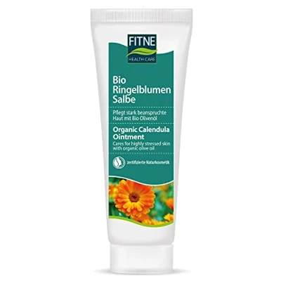 Abbildung von FITNE Bio Ringelblumen Salbe, mit Olivenöl, Heilsalbe für Pflege stark beanspruchter und empfindlicher Haut (75 ml)