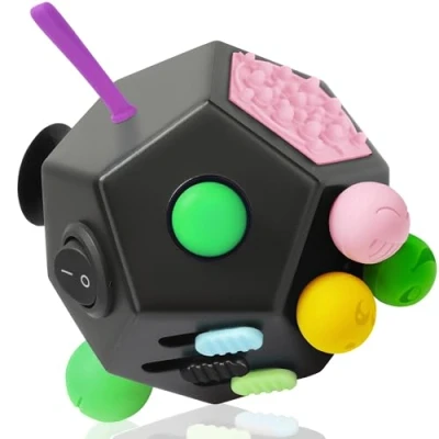 Abbildung von VCOSTORE Fidget Cube mit 12 Seiten, Infinity Anti Stress Würfel Spielzeug für Erwachsene Kinder ADHS,ADD,ASD,ADHD