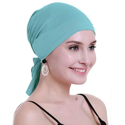 Abbildung von osvyo Bambus Chemo Kopftuch für Frauen mit Haarausfall Krebspatienten Kopfbedeckung Turban in Versiegelter Verpackung LICHT GRÜN